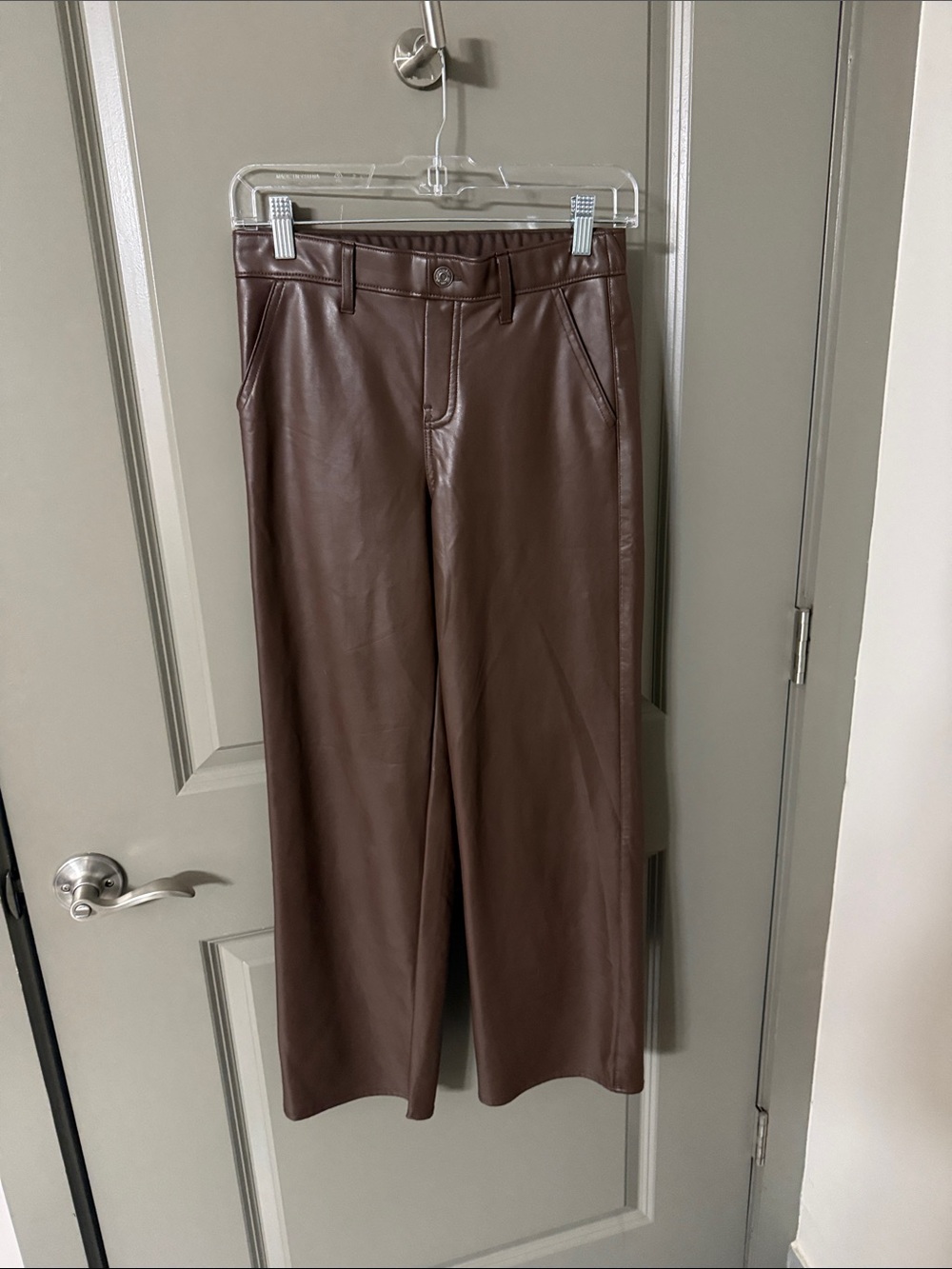 abercrombie kids Brown Faux Leather-Look Leggings